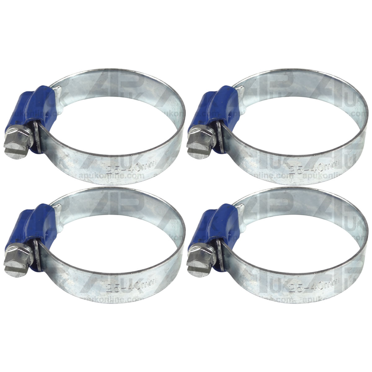 4x Worm Drive Hose Clip 25-40mm Rubber Pipe Jubilee Type Clamp Radiator Tractor