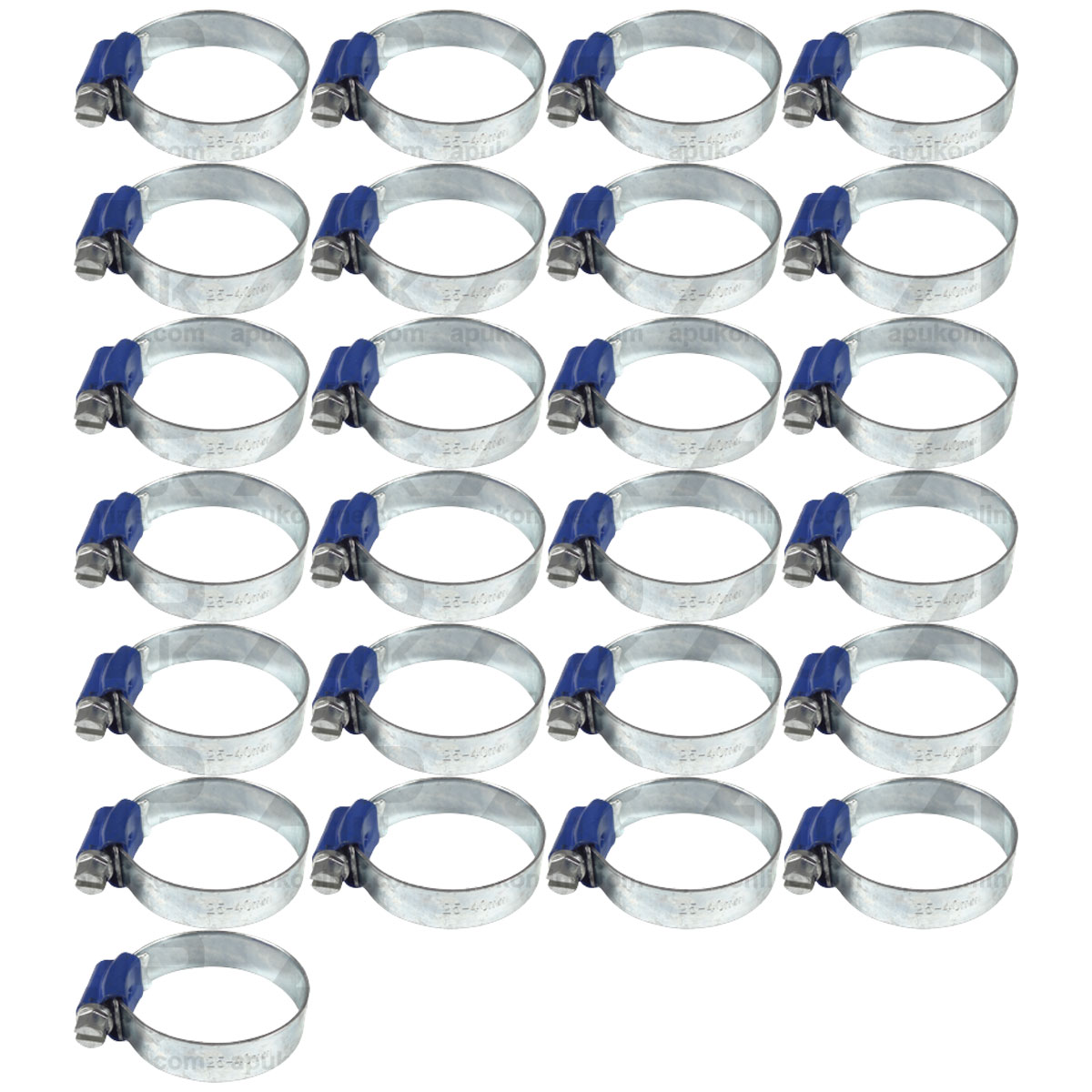 25x Worm Drive Hose Clip 25-40mm Rubber Water Coolant Pipe Workshop Fastener