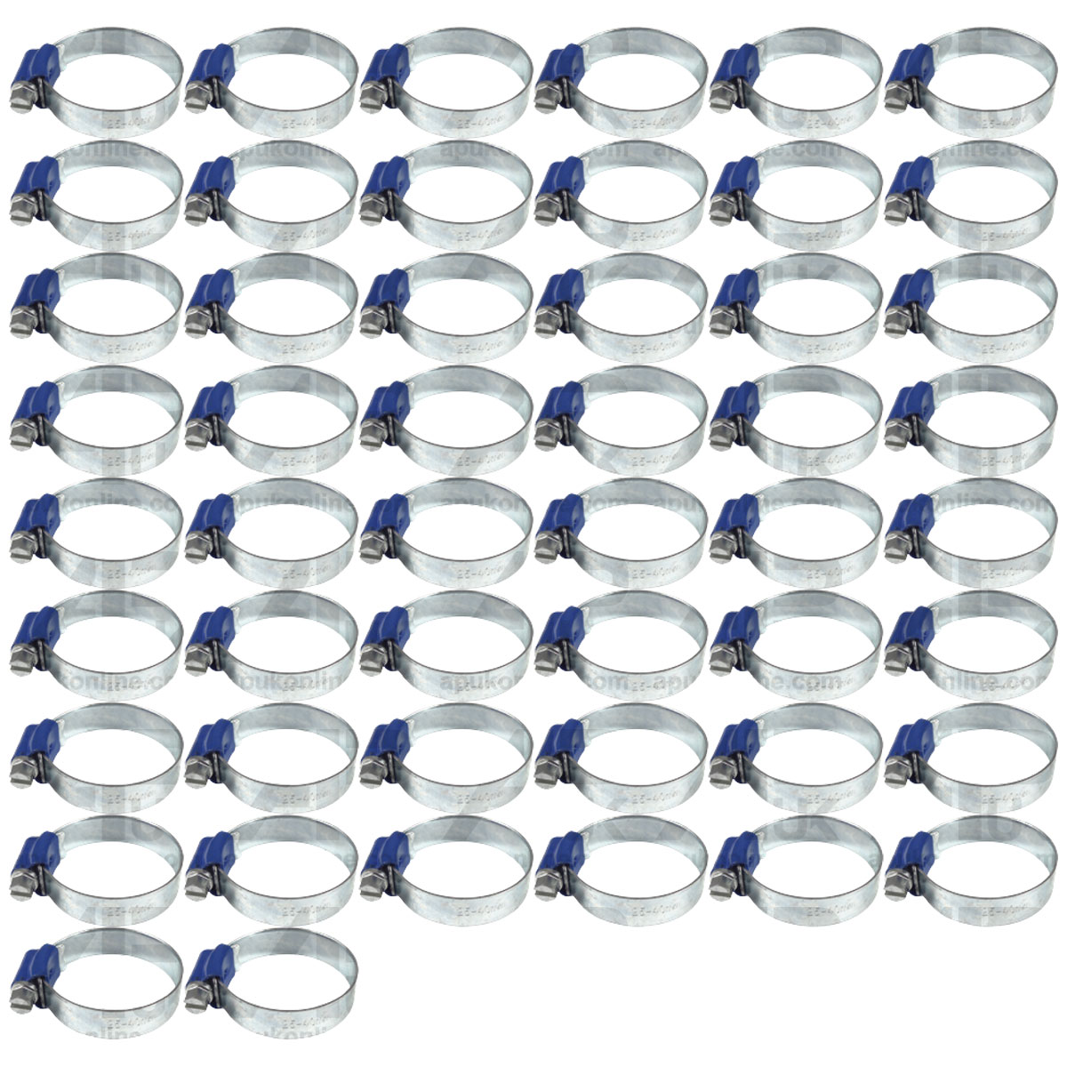 50x Worm Drive Hose Clip 25-40mm Rubber Pipe Jubilee Type Clamp Radiator Tractor