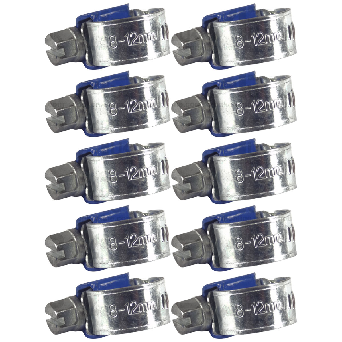 10x Worm Drive Hose Clip 8-12mm Rubber Water Coolant Pipe Workshop Fastener