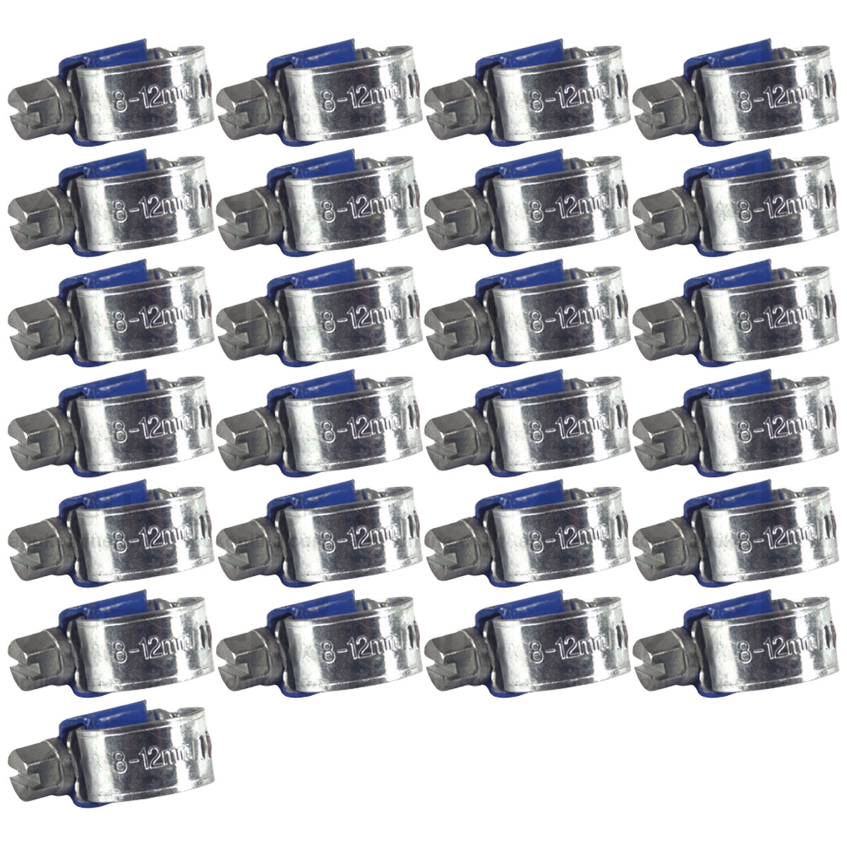 25x Worm Drive Hose Clip 8-12mm Rubber Pipe Jubilee Type Clamp Radiator Tractor