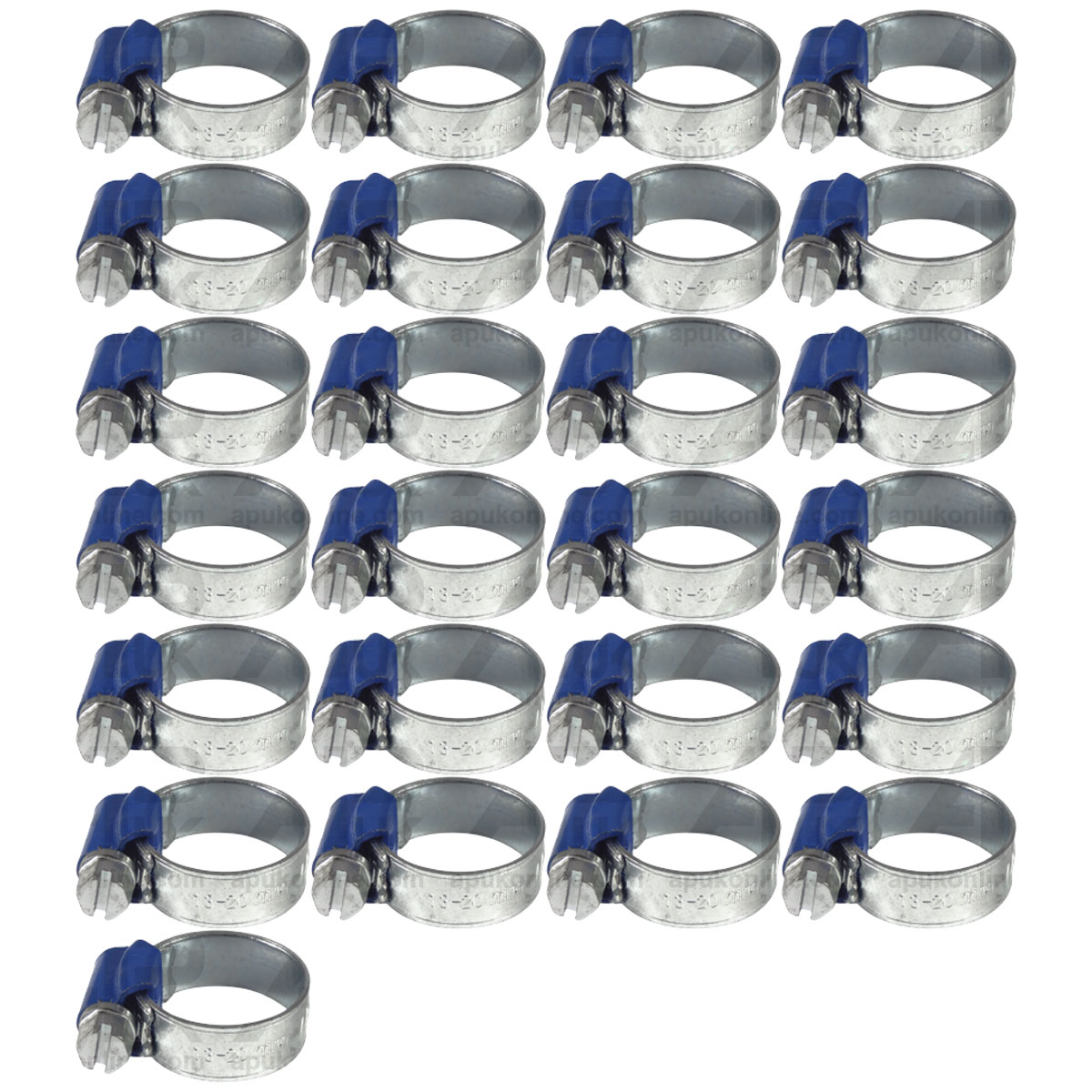 25x Worm Drive Hose Clip 13-20mm Rubber Pipe Jubilee Type Clamp Radiator Tractor