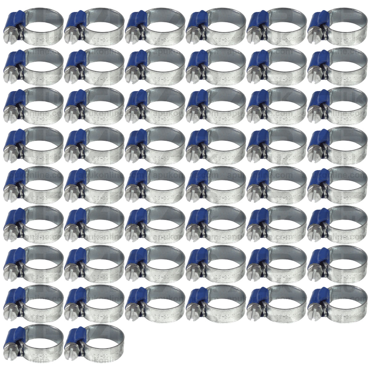 50x Worm Drive Hose Clip 13-20mm Rubber Pipe Jubilee Type Clamp Radiator Tractor
