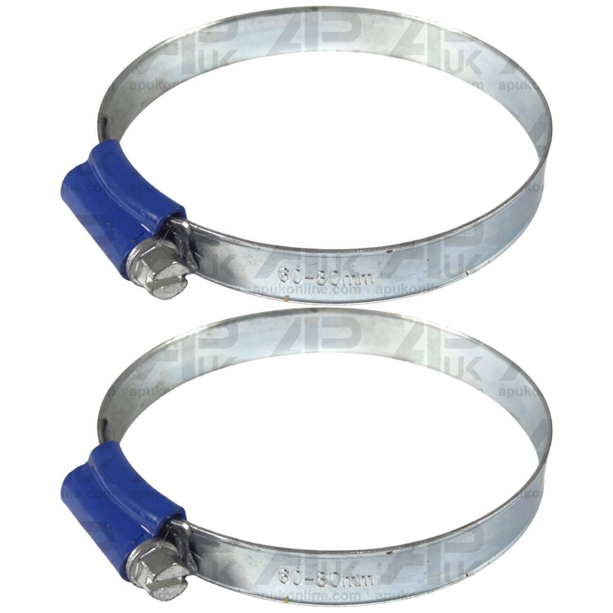 2x Worm Drive Hose Clip 60-80mm Rubber Pipe Jubilee Type Clamp Radiator Tractor