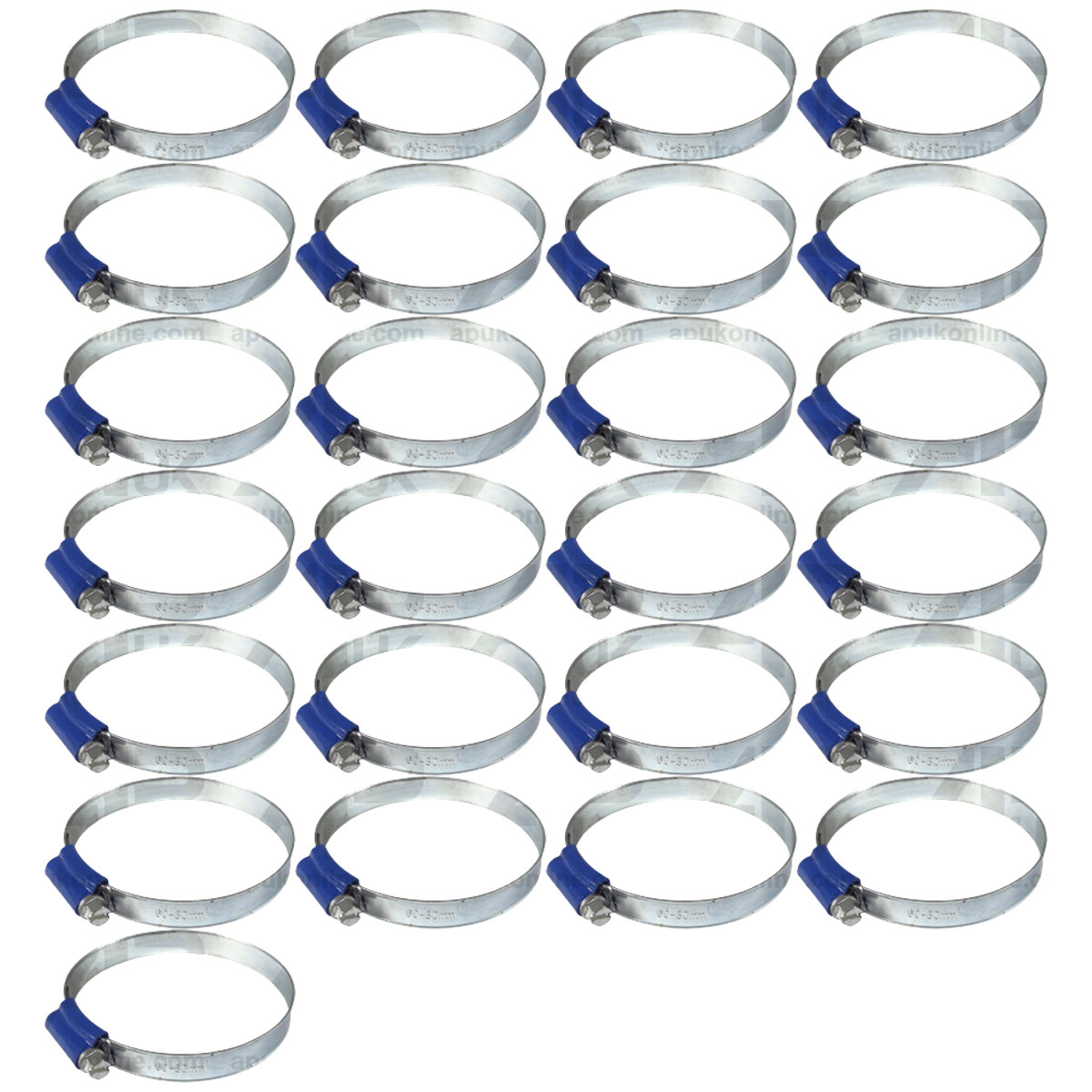 25x Worm Drive Hose Clip 60-80mm Rubber Pipe Jubilee Type Clamp Radiator Tractor