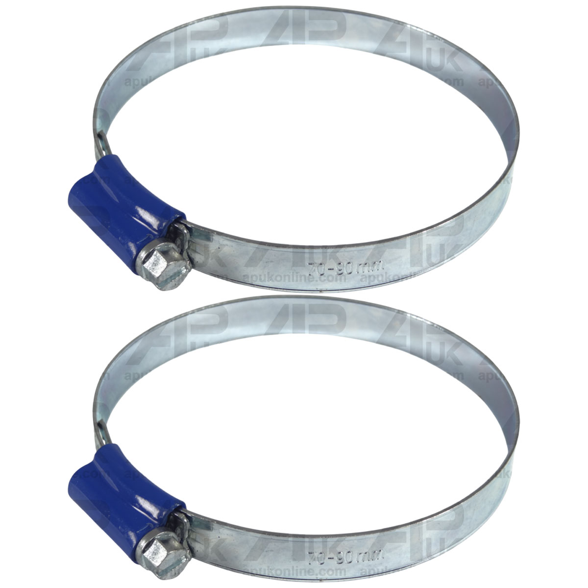 2x Worm Drive Hose Clip 70-90mm Rubber Pipe Jubilee Type Clamp Radiator Tractor