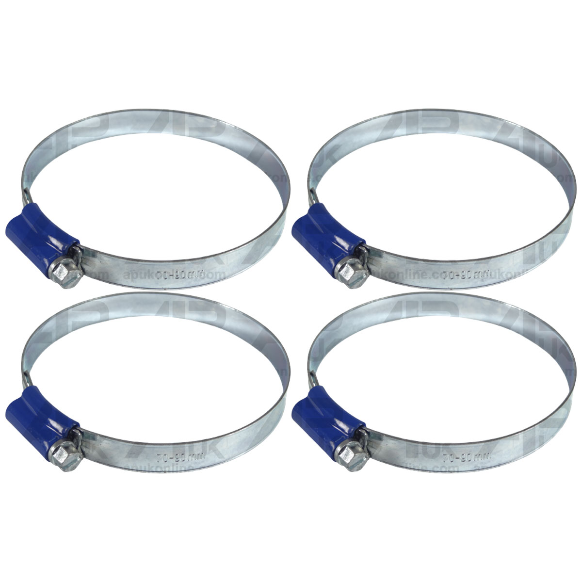 4x Worm Drive Hose Clip 70-90mm Rubber Pipe Jubilee Type Clamp Radiator Tractor