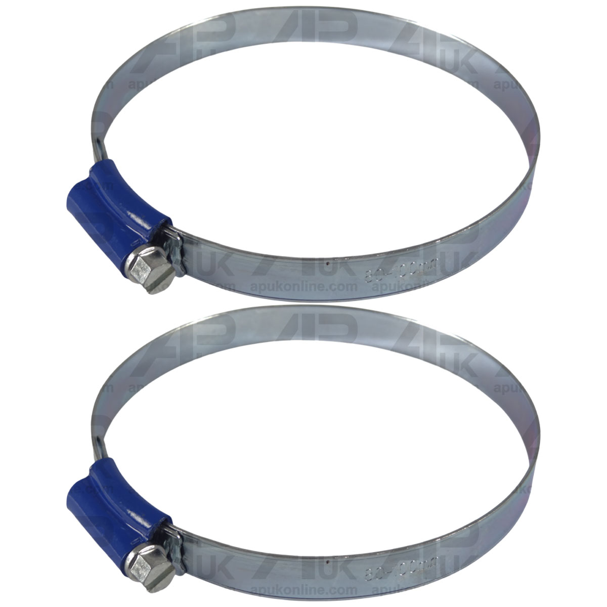 2x Worm Drive Hose Clip 80-100mm Rubber Pipe Jubilee Type Clamp Radiator Tractor