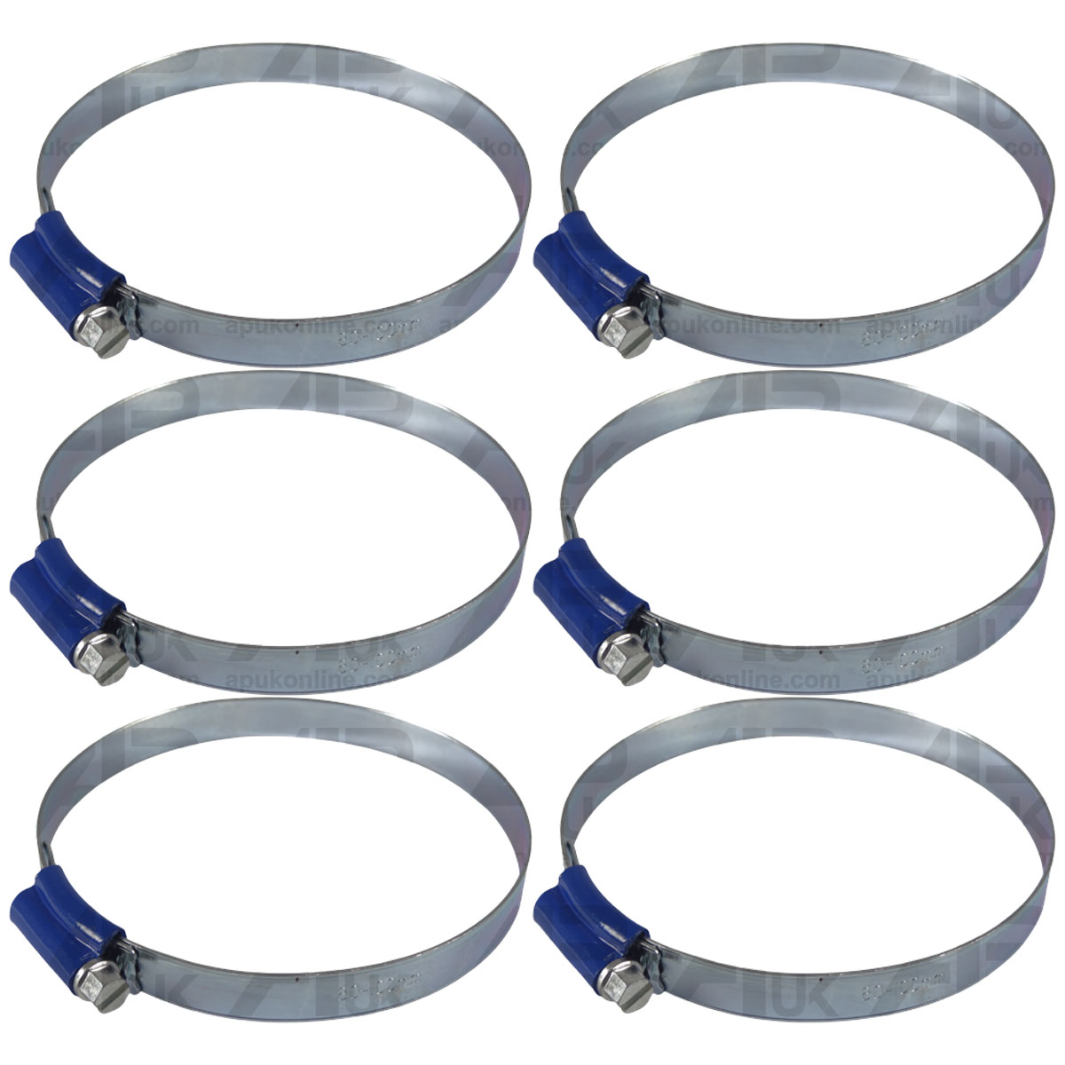 6x Worm Drive Hose Clip 80-100mm Rubber Water Coolant Pipe Workshop Fastener