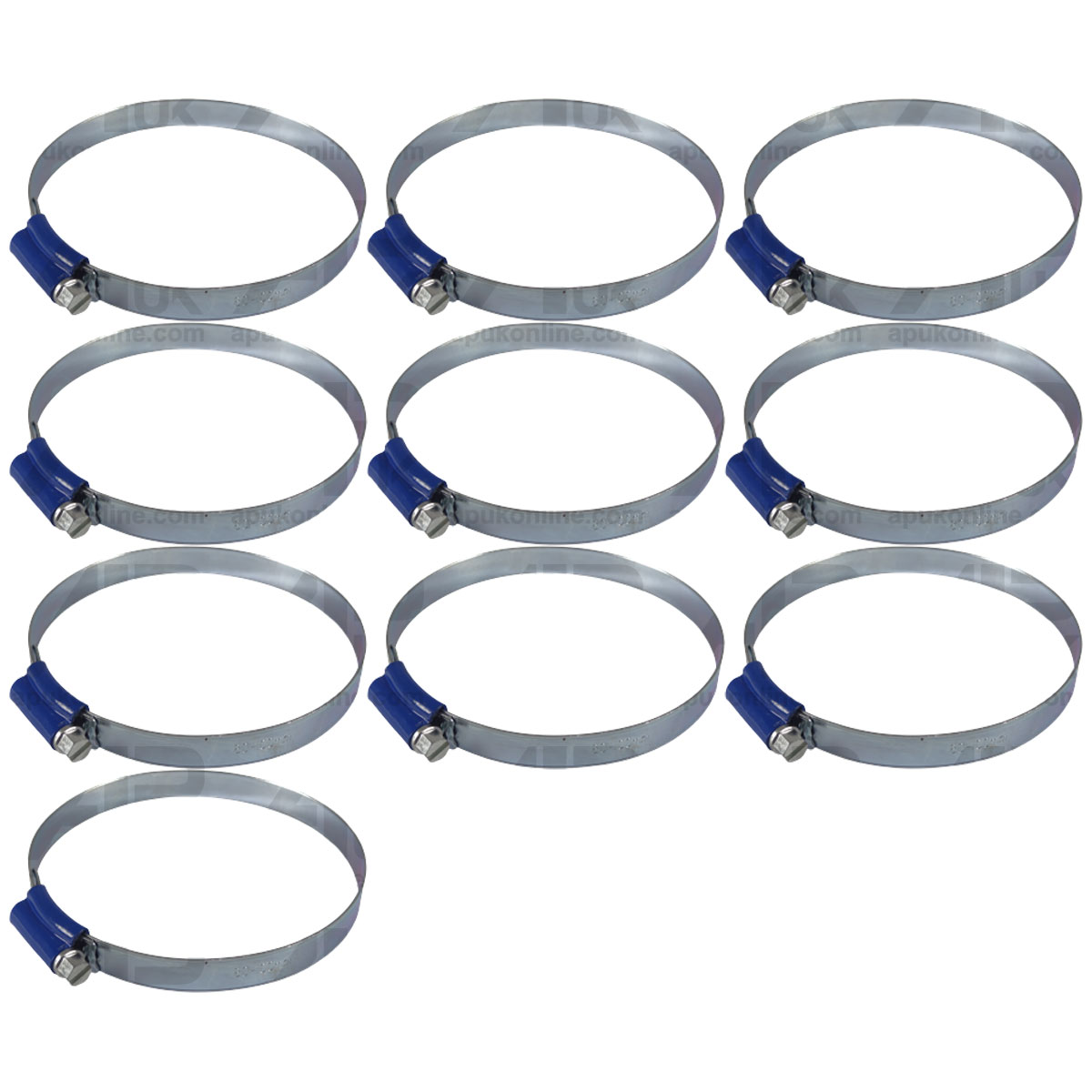 10x Worm Drive Hose Clip 80-100mm Rubber Water Coolant Pipe Workshop Fastener