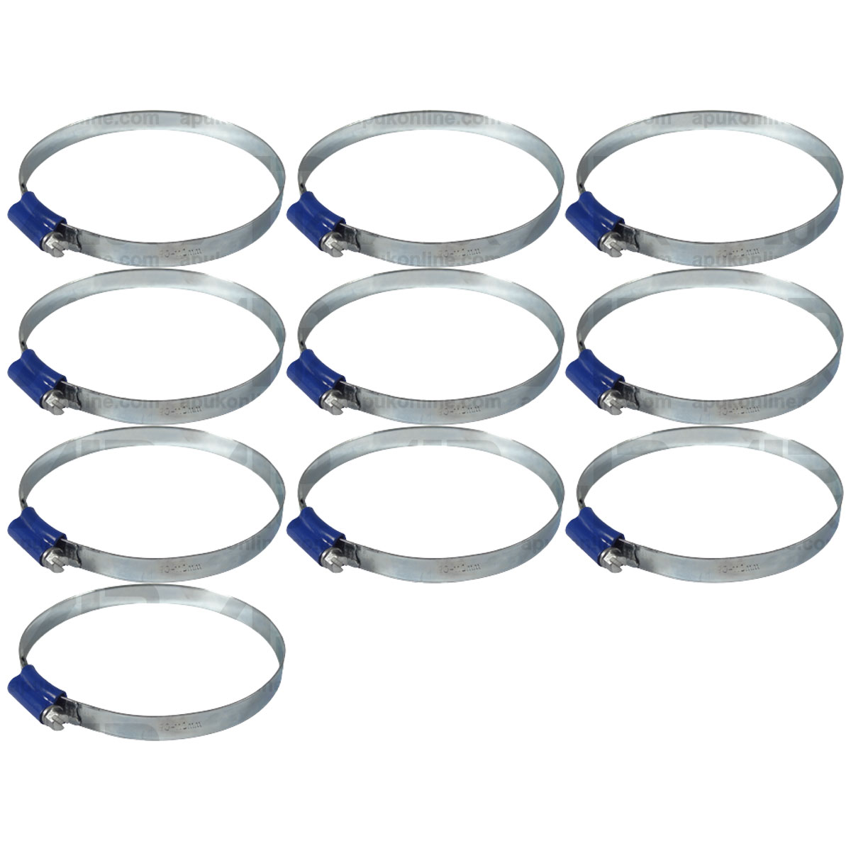 10x Worm Drive Hose Clip 90-110mm Rubber Water Coolant Pipe Workshop Fastener