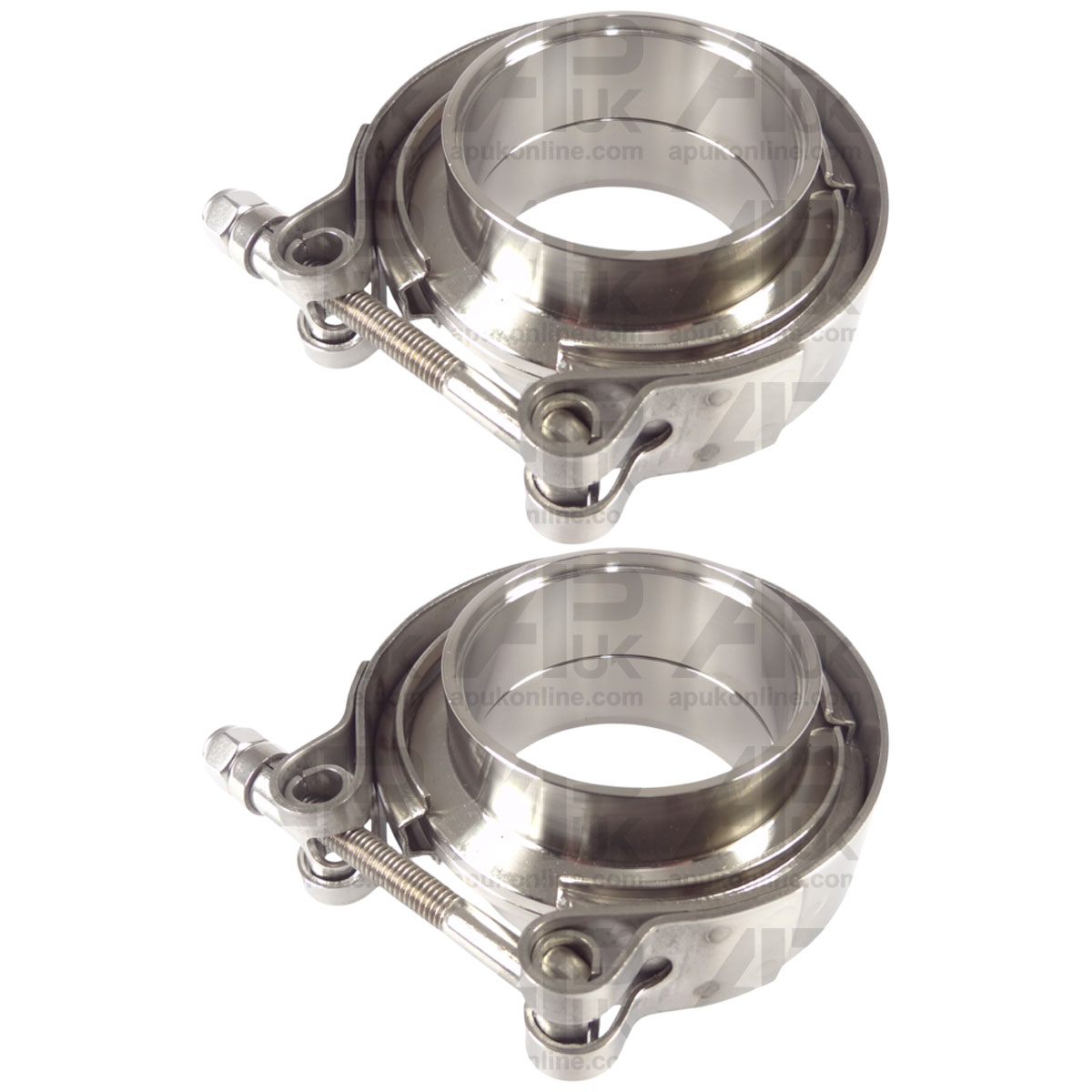 2x 2&quot; V Band Custom Exhaust Silencer Box Clamp &amp; Flanges 51mm Stainless Steel