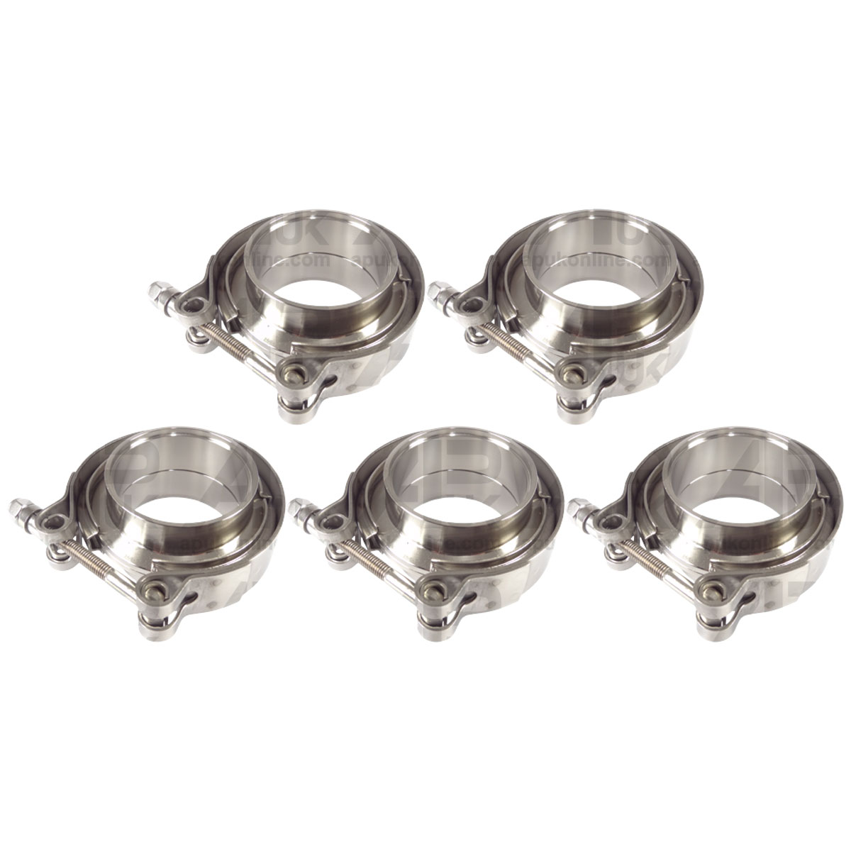 5x 2&quot; V Band Custom Exhaust Silencer Box Clamp &amp; Flanges 51mm Stainless Steel