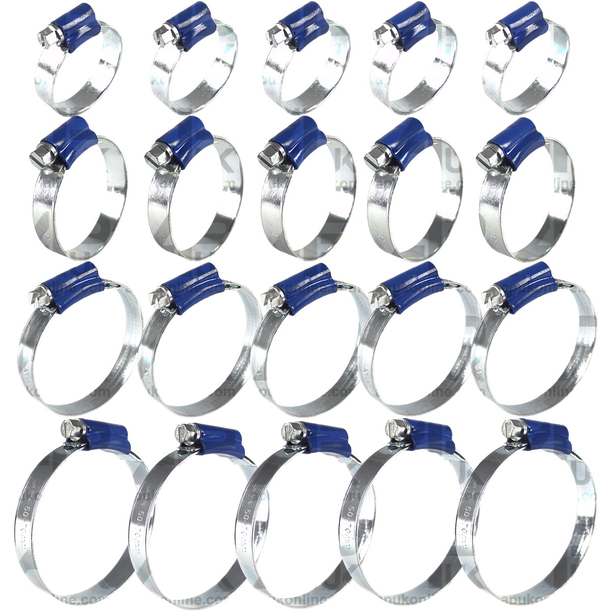 5x Worm Drive Hose Clip Medium Set Rubber Pipe Jubilee Clamp Radiator Tractor