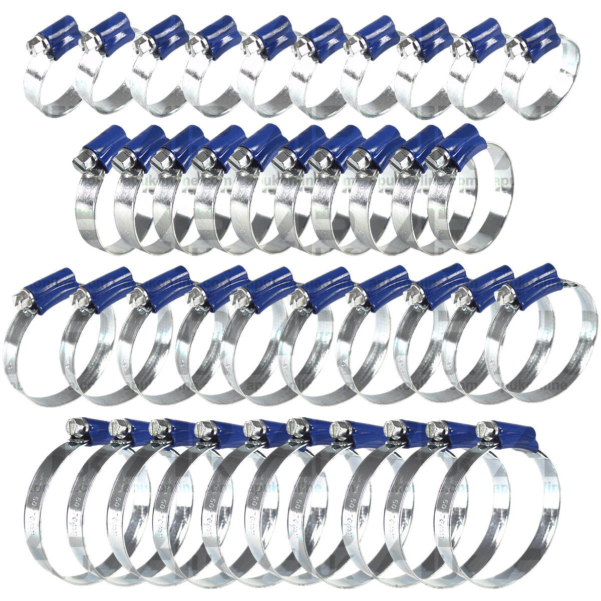 10x Worm Drive Hose Clip Medium Set Rubber Pipe Jubilee Clamp Radiator Tractor