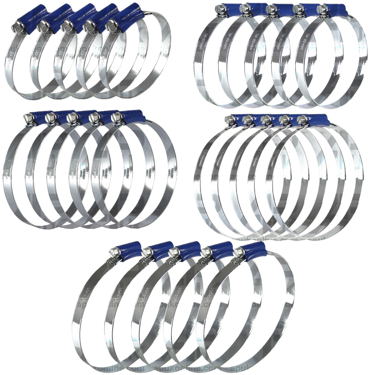 5x Worm Drive Hose Clip Large Set Rubber Pipe Jubilee Clamp Radiator Tractor