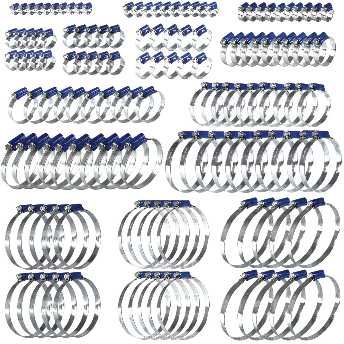 10x Worm Drive Hose Clip Set Rubber Pipe Jubilee Type Clamp Radiator Tractor